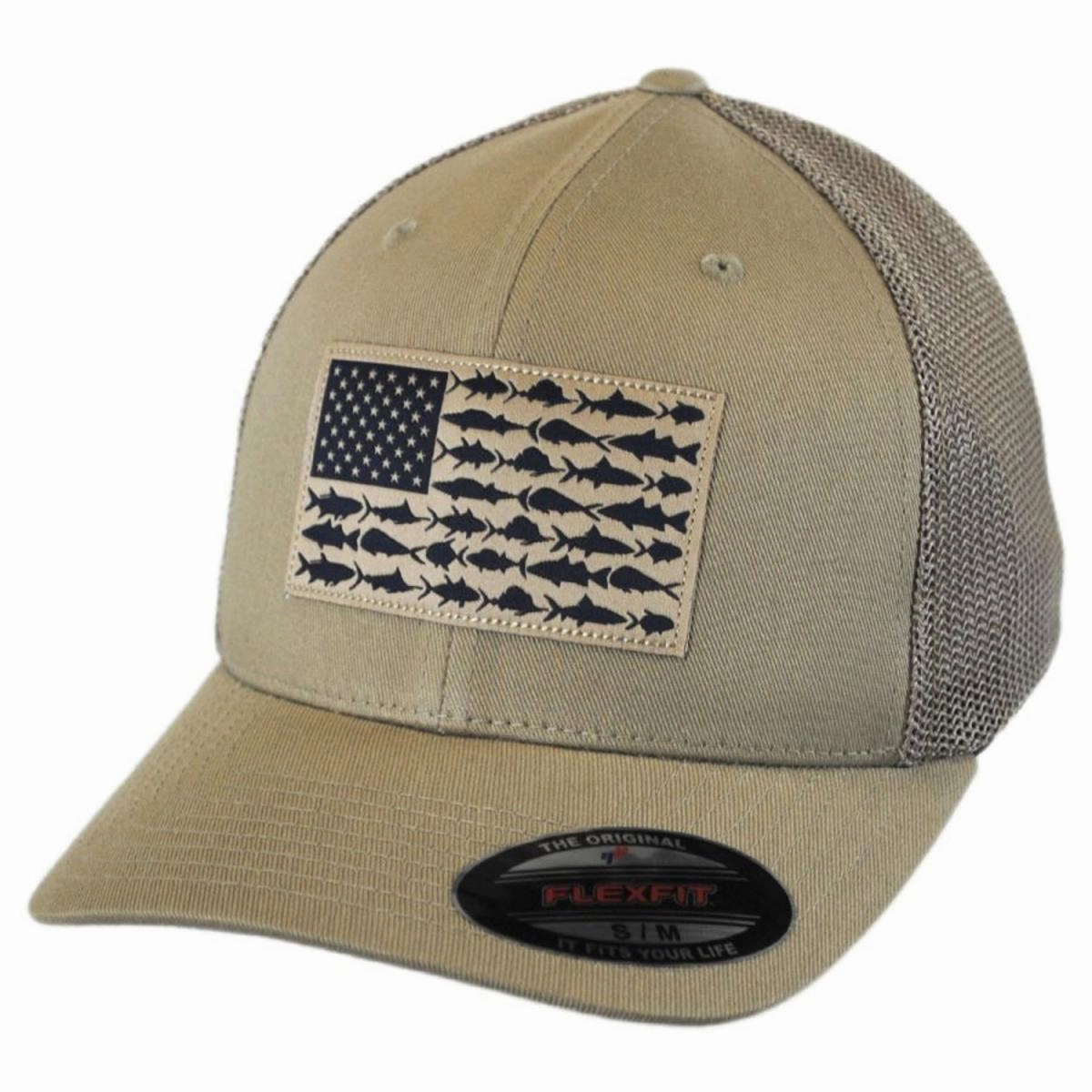 PFG Fish Flag Mesh Flexfit Fitted Baseball Cap