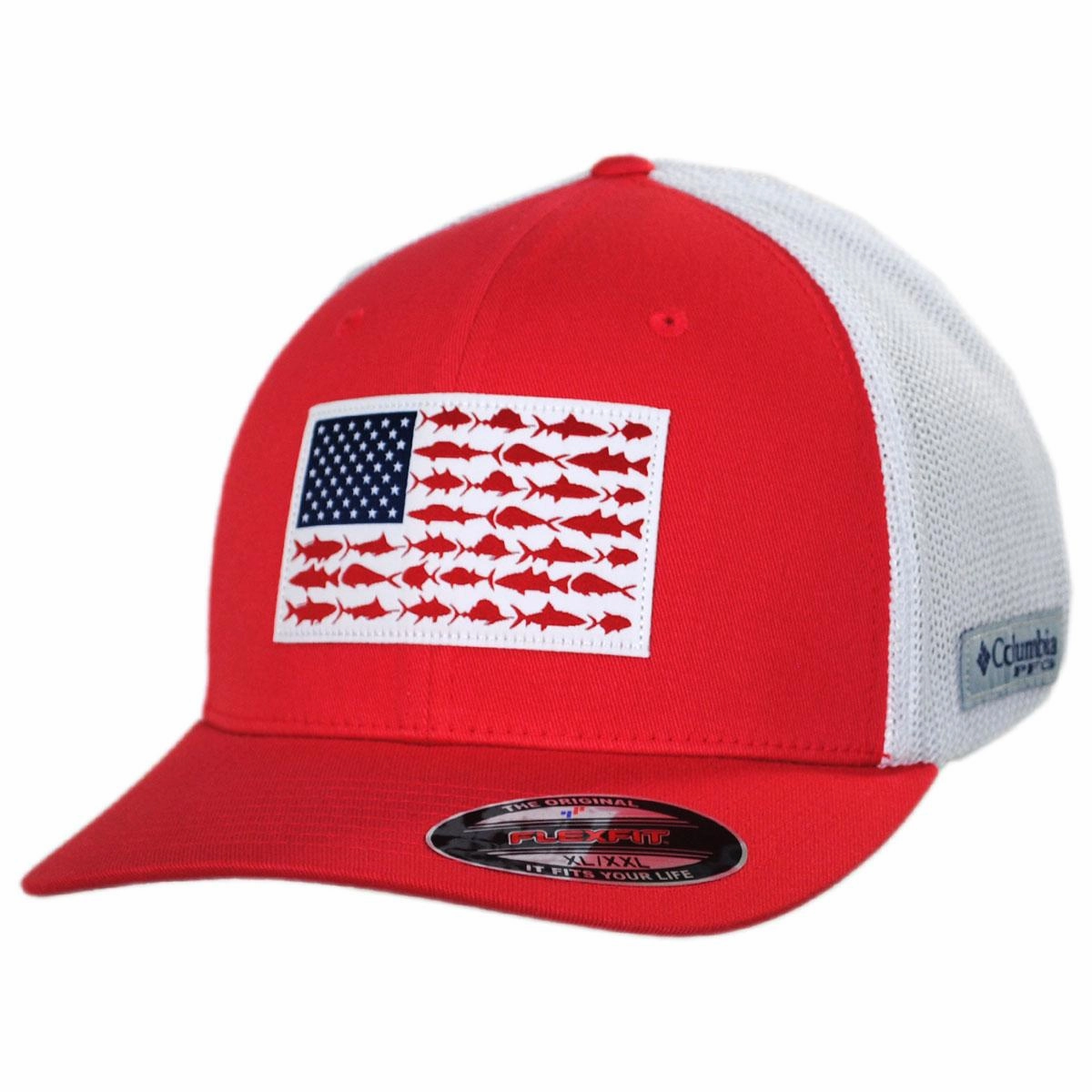 PFG Fish Flag Mesh Flexfit Fitted Baseball Cap