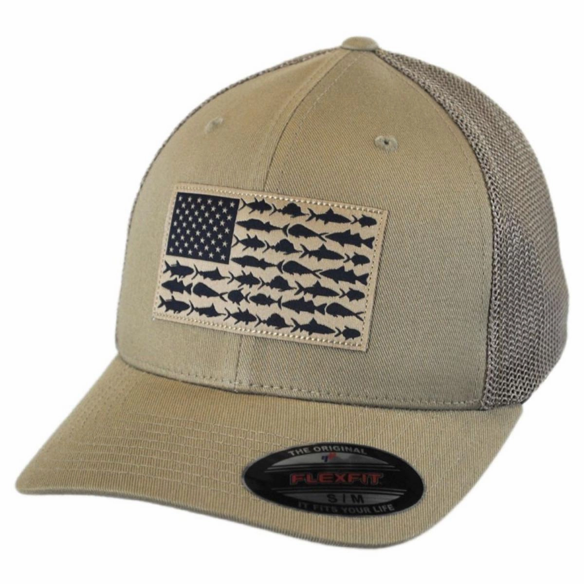 PFG Fish Flag Mesh Flexfit Fitted Baseball Cap