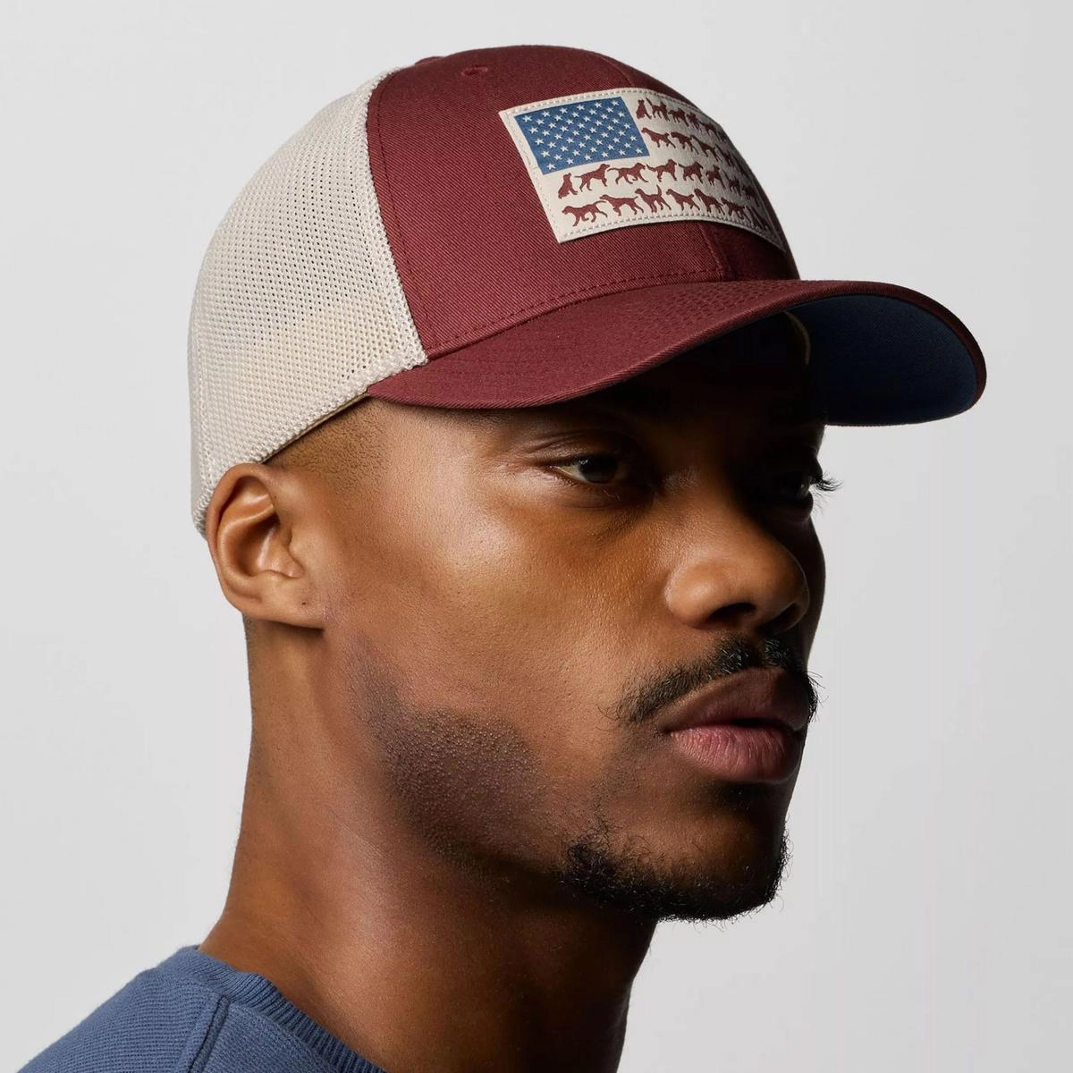 PHG Canine Flag Cotton & Mesh Flexfit Fitted Baseball Cap