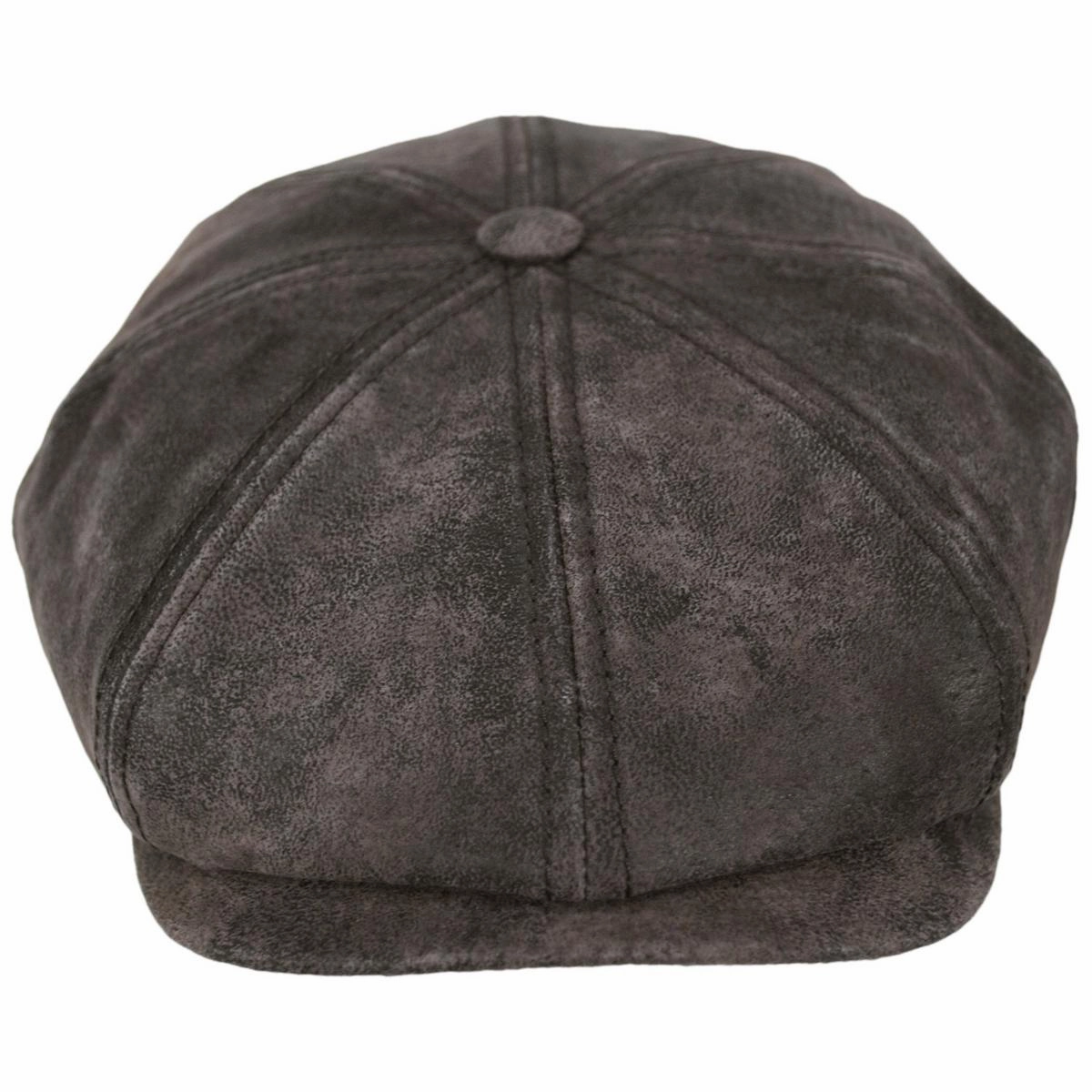 Pigskin Distressed Leather Newsboy Cap