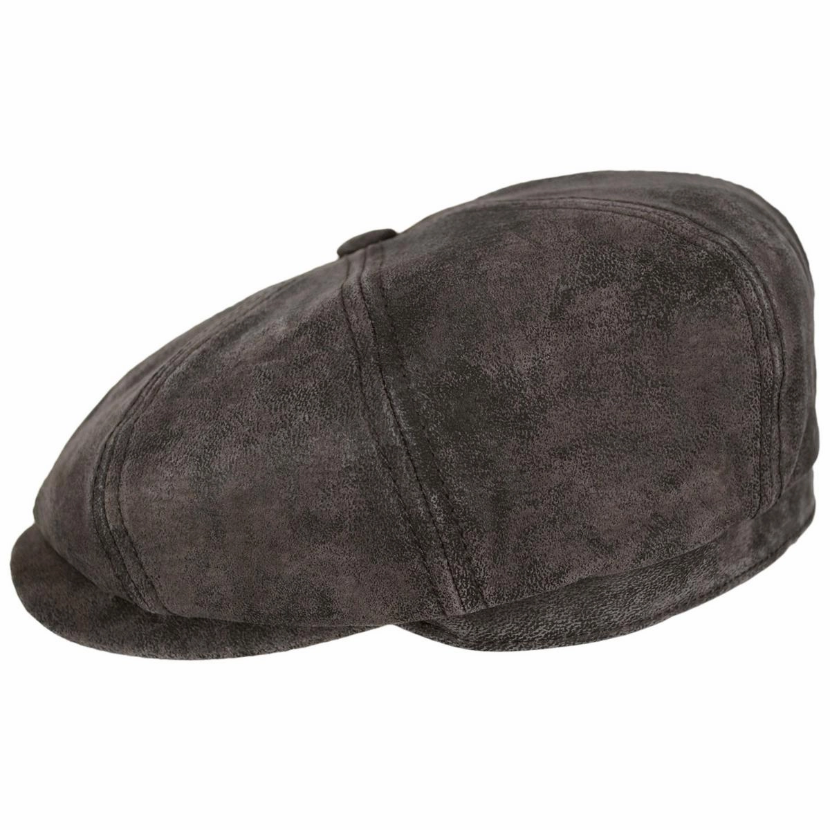 Pigskin Distressed Leather Newsboy Cap