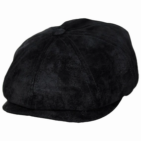 Pigskin Distressed Leather Newsboy Cap