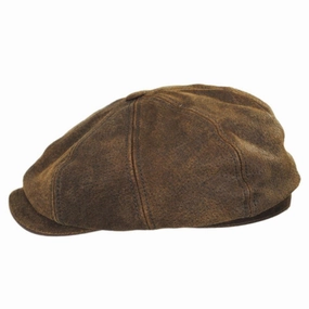 Pigskin Leather Newsboy Cap
