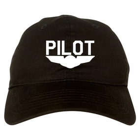 Pilot With Wings Mens Dad Hat Baseball Cap