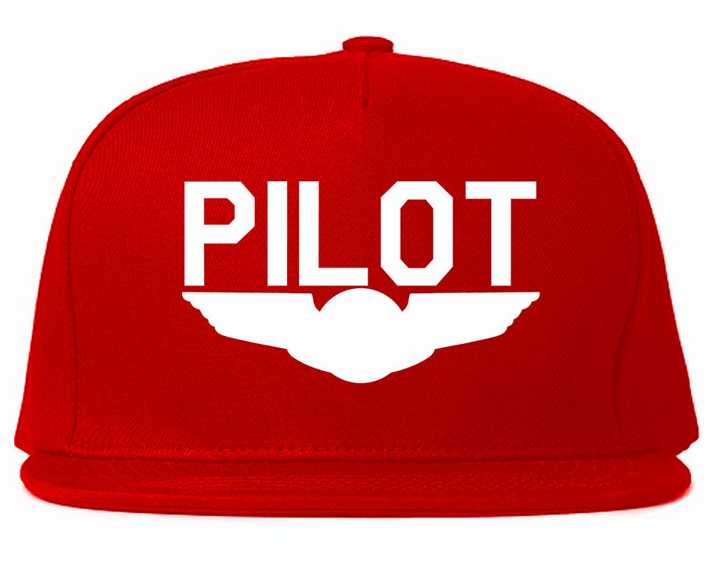 Pilot With Wings Mens Snapback Hat