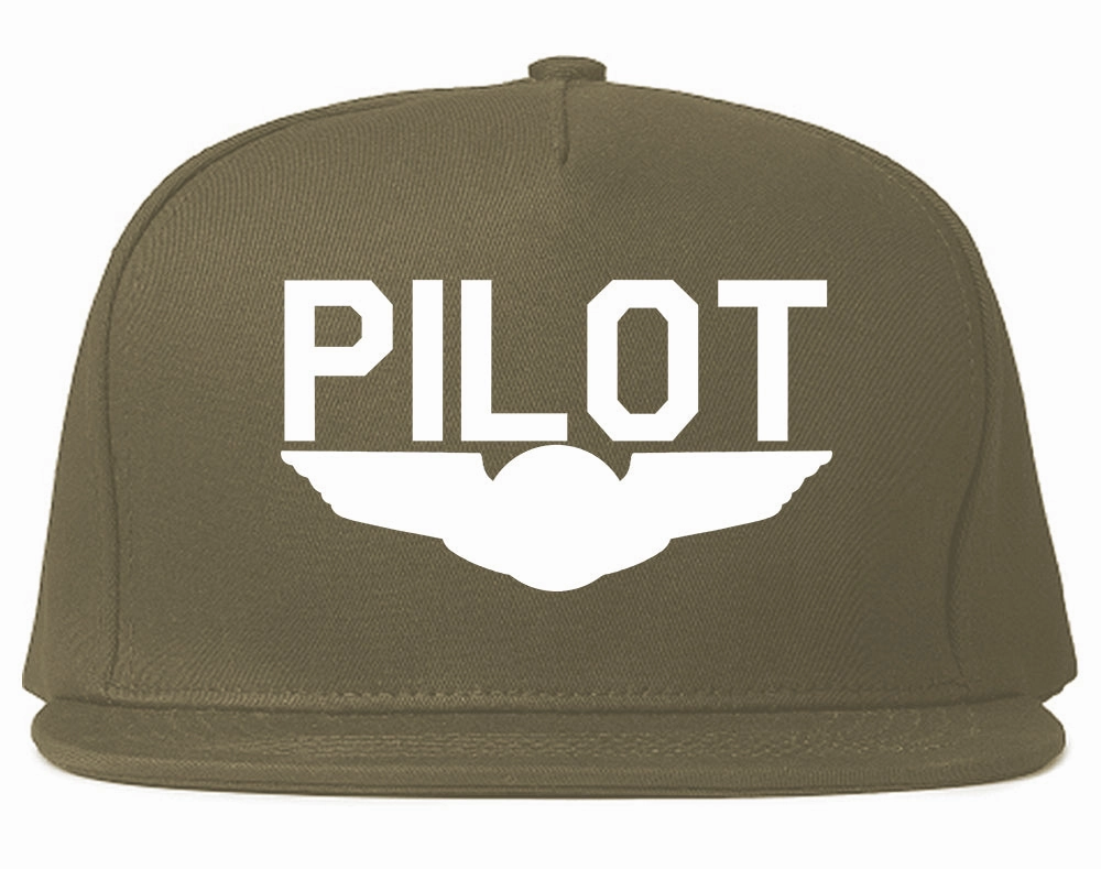 Pilot With Wings Mens Snapback Hat