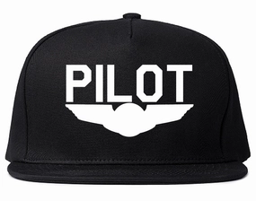 Pilot With Wings Mens Snapback Hat