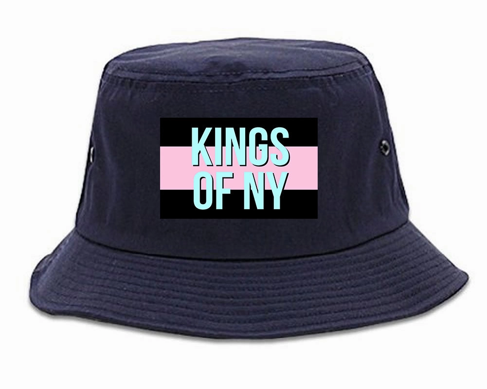 Pink And Blue Flag Logo Mens Bucket Hat