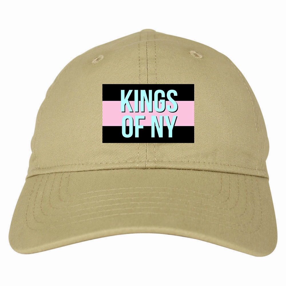 Pink And Blue Flag Logo Mens Dad Hat Baseball Cap