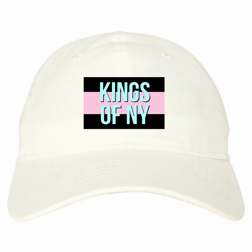 Pink And Blue Flag Logo Mens Dad Hat Baseball Cap