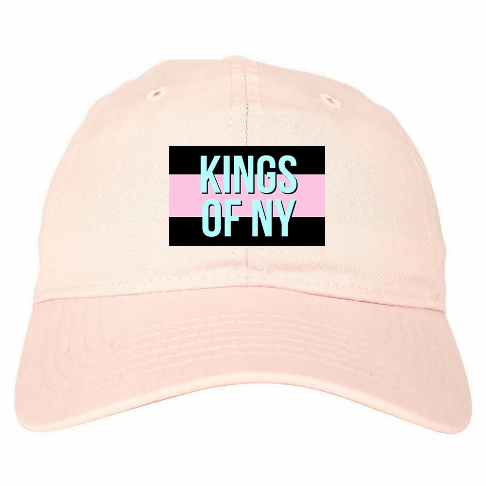 Pink And Blue Flag Logo Mens Dad Hat Baseball Cap