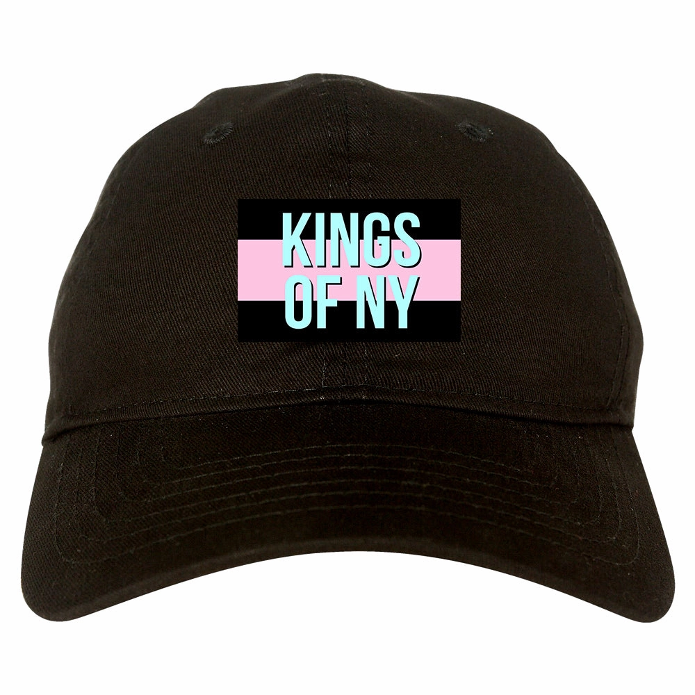 Pink And Blue Flag Logo Mens Dad Hat Baseball Cap