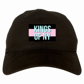 Pink And Blue Flag Logo Mens Dad Hat Baseball Cap