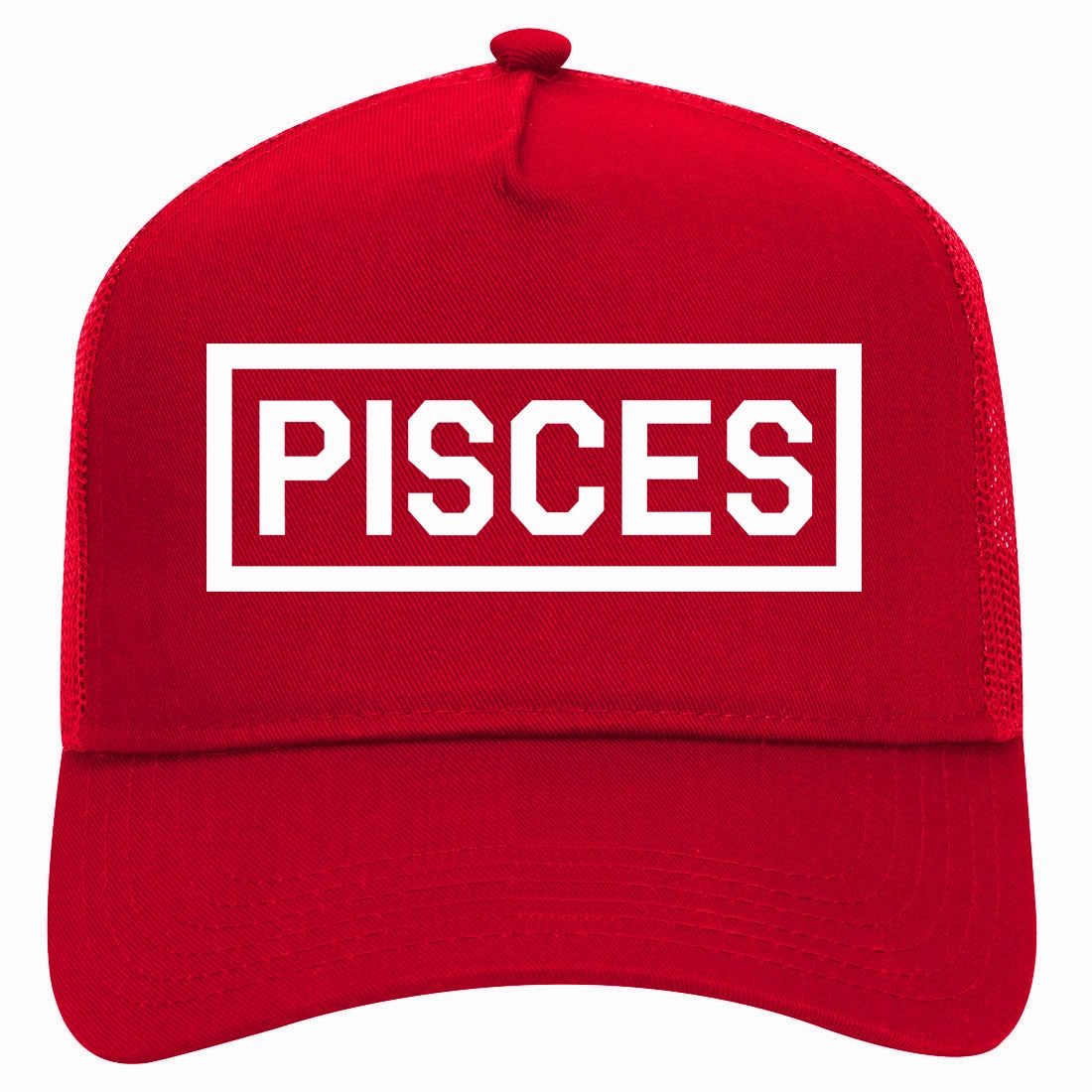 Pisces Horoscope Sign Retro Adult 5 Panel Mesh Trucker Hat
