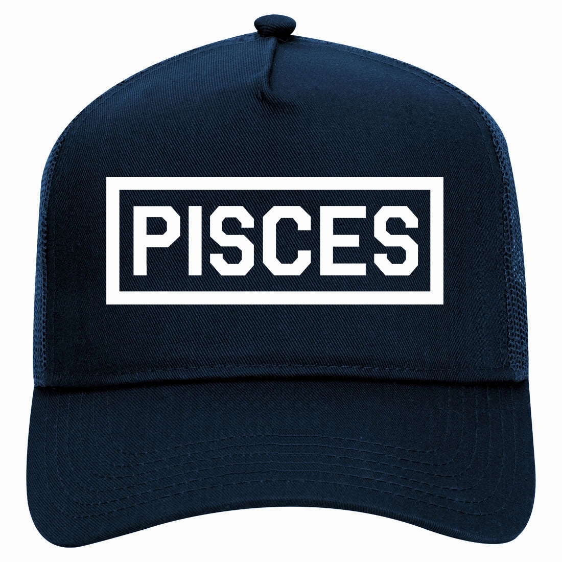 Pisces Horoscope Sign Retro Adult 5 Panel Mesh Trucker Hat