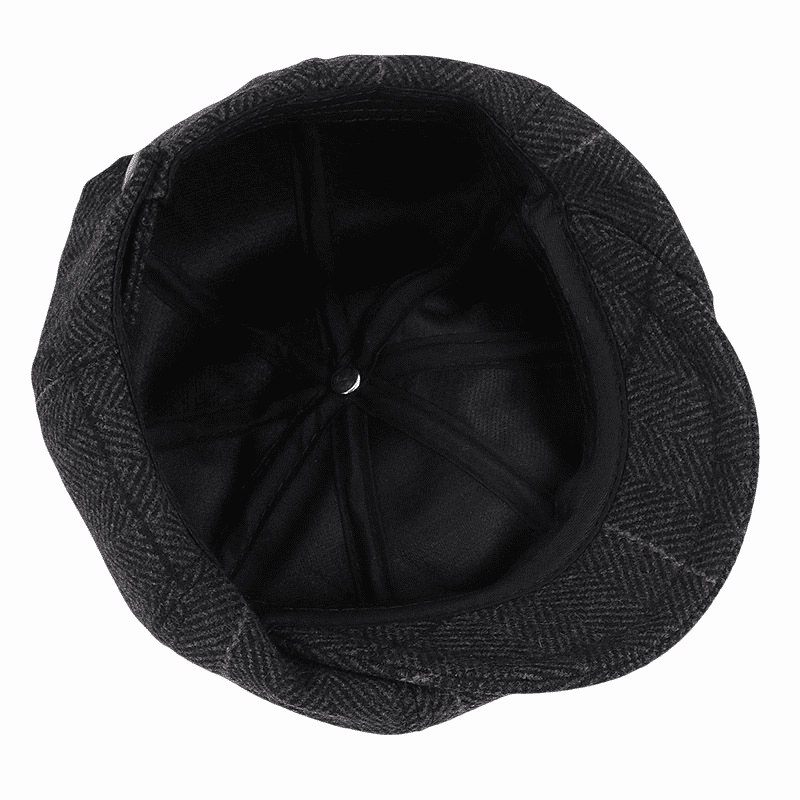 Plaid & Herringbone Wool Newsboy Cap