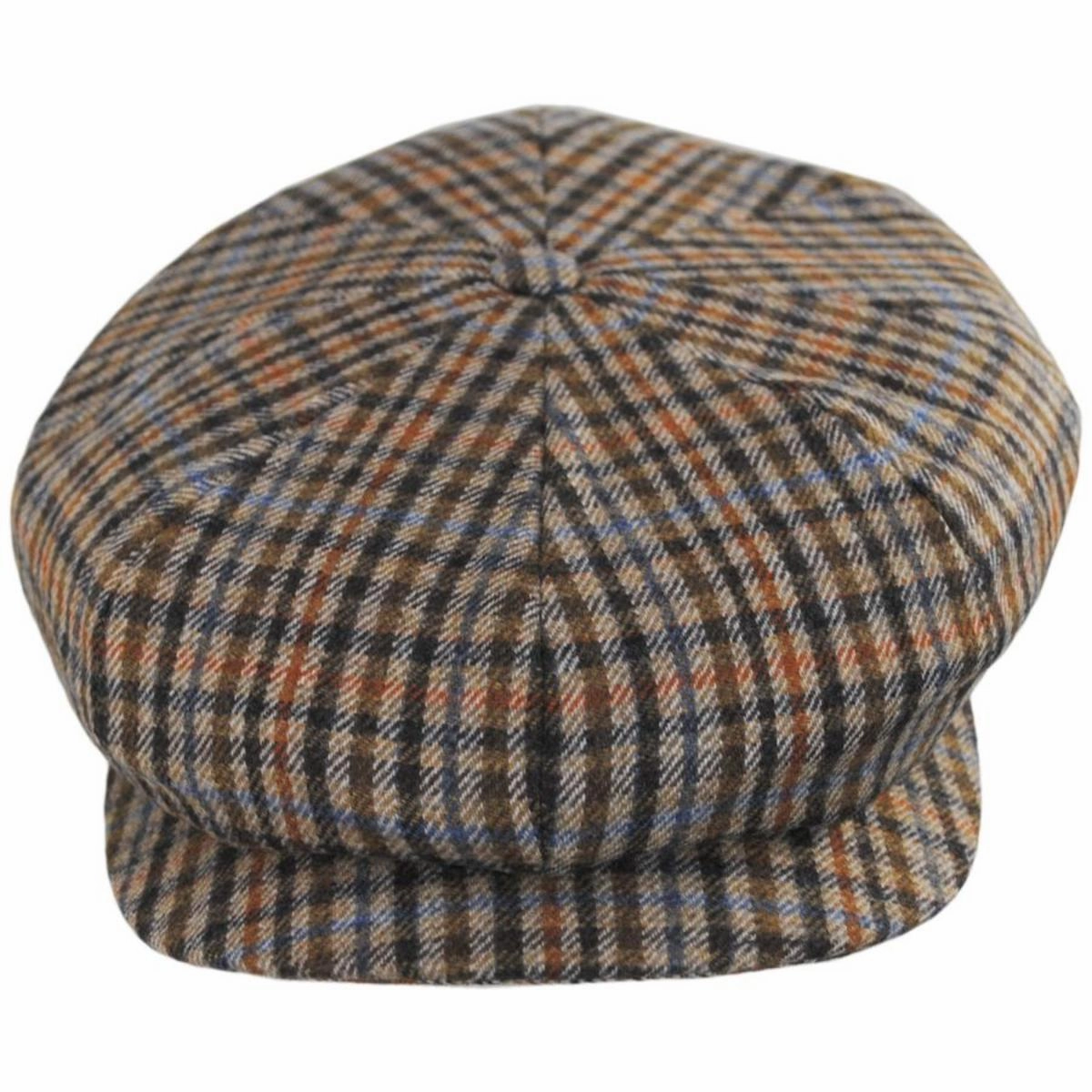 Plaid Cashmere   Wool Newsboy Cap