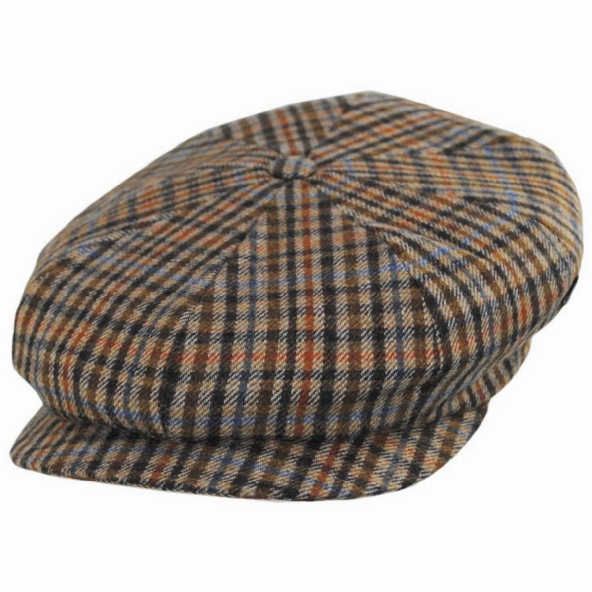Plaid Cashmere   Wool Newsboy Cap