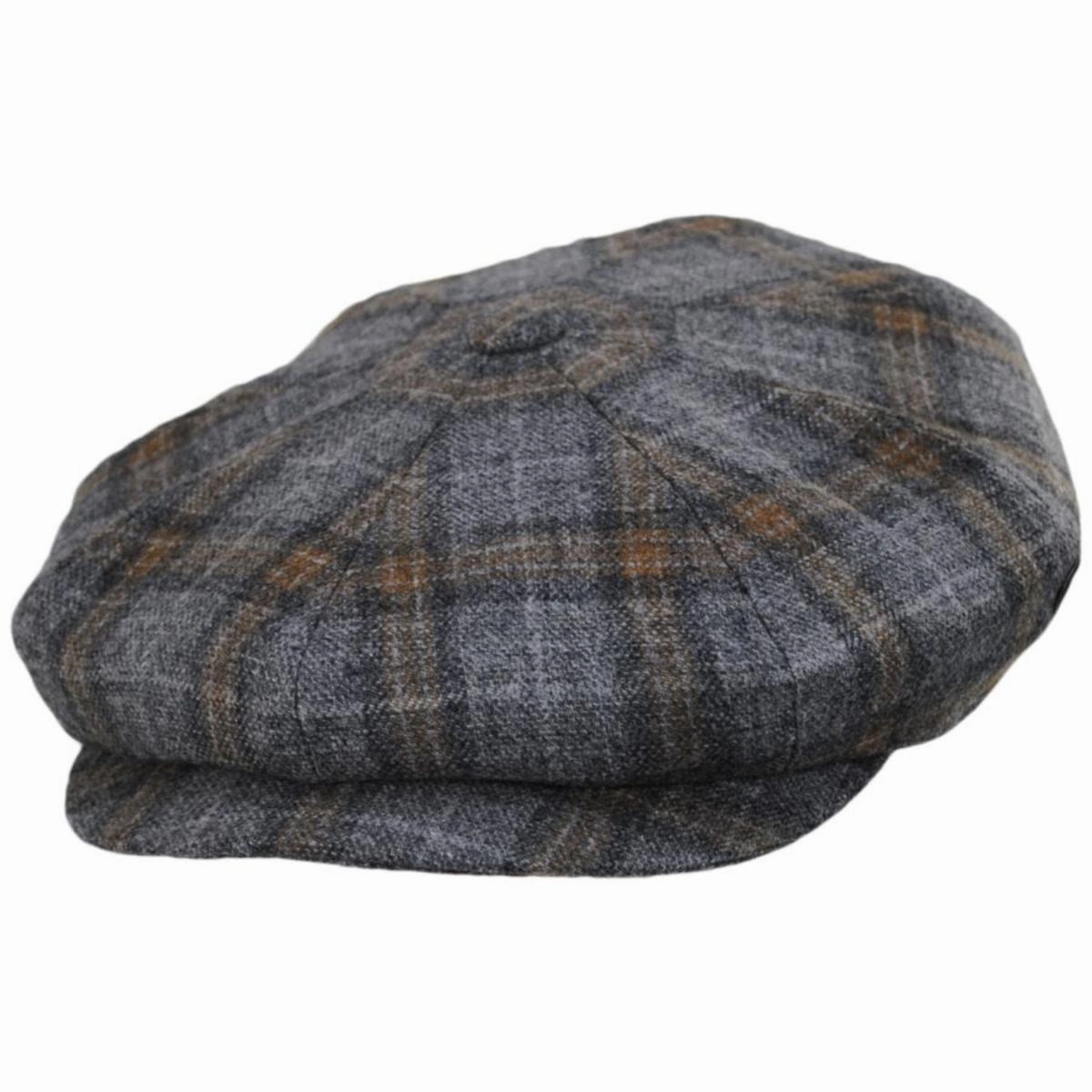 Plaid Cashmere   Wool Newsboy Cap