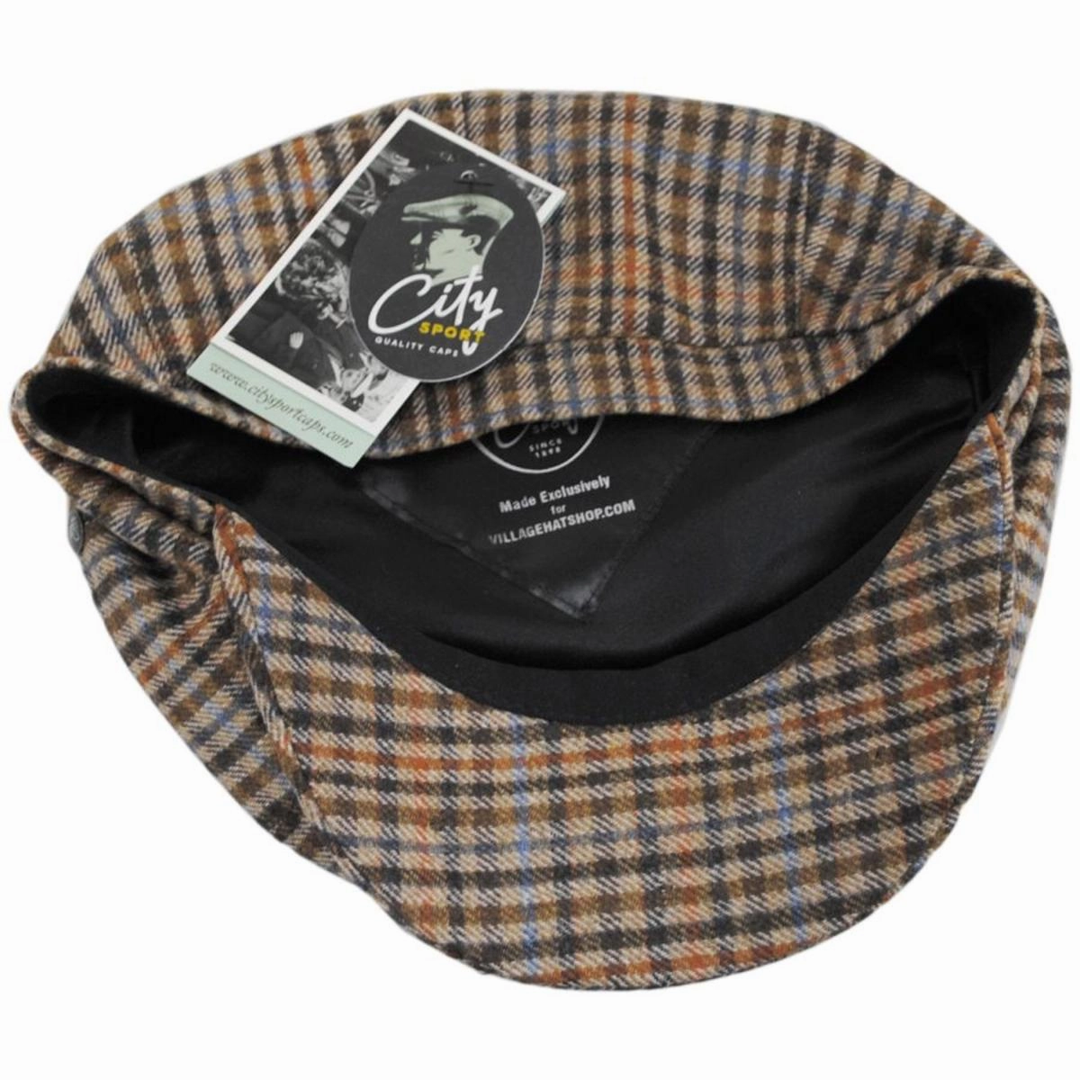 Plaid Cashmere   Wool Newsboy Cap