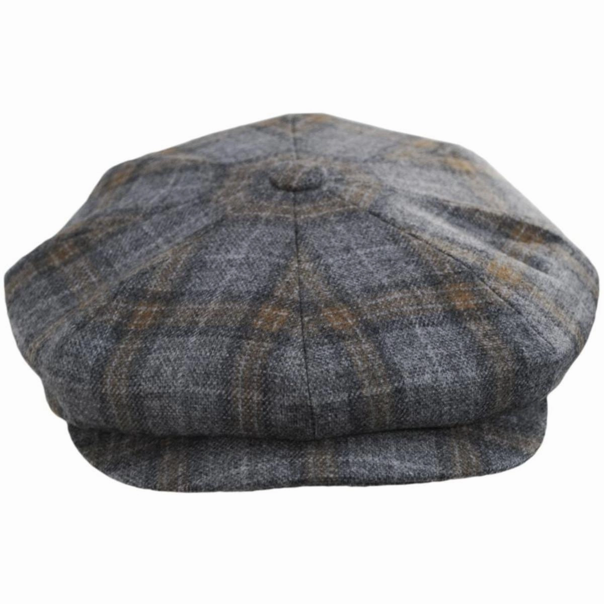 Plaid Cashmere   Wool Newsboy Cap