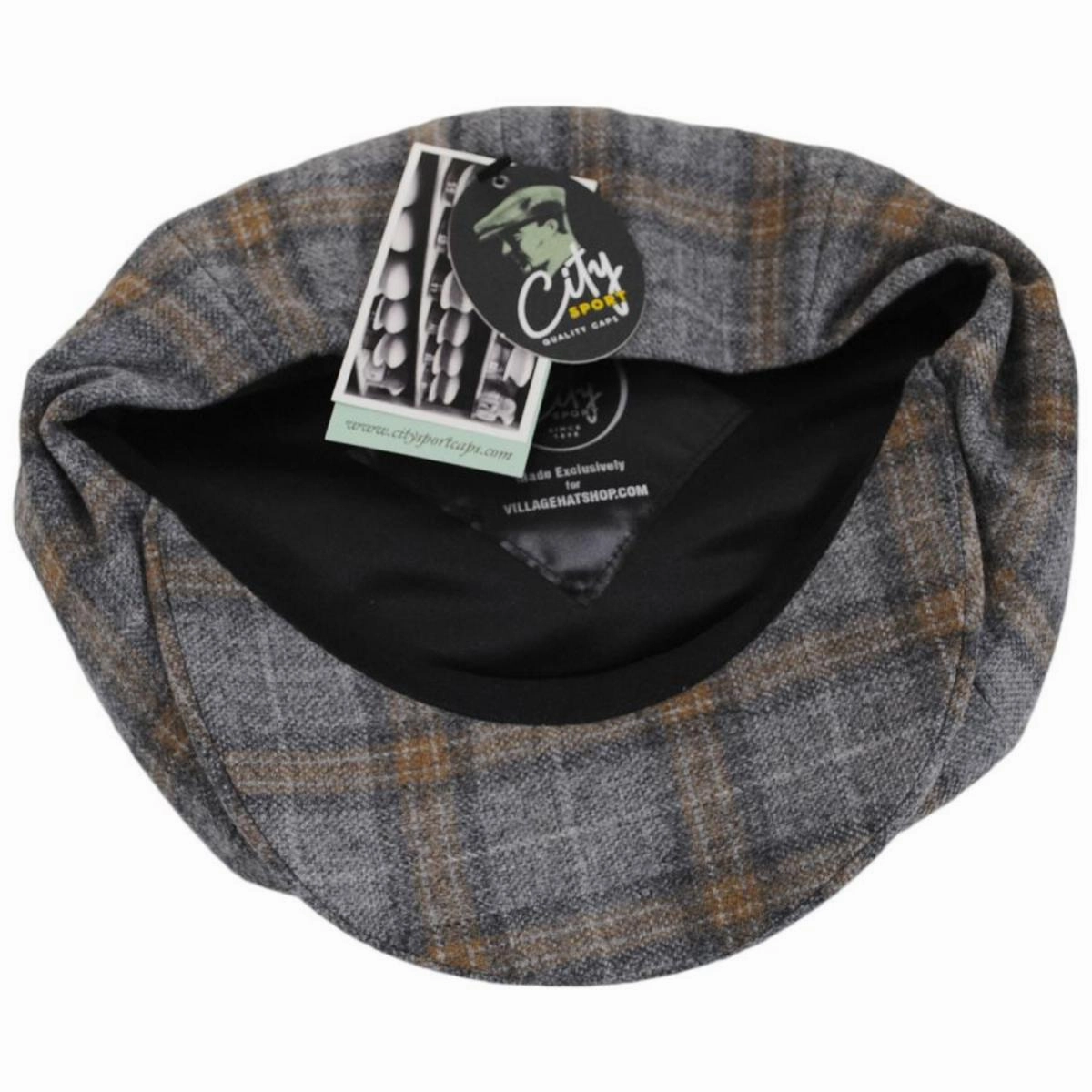 Plaid Cashmere   Wool Newsboy Cap