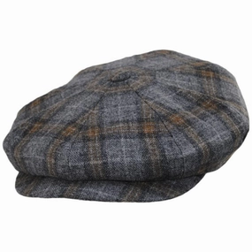 Plaid Cashmere   Wool Newsboy Cap