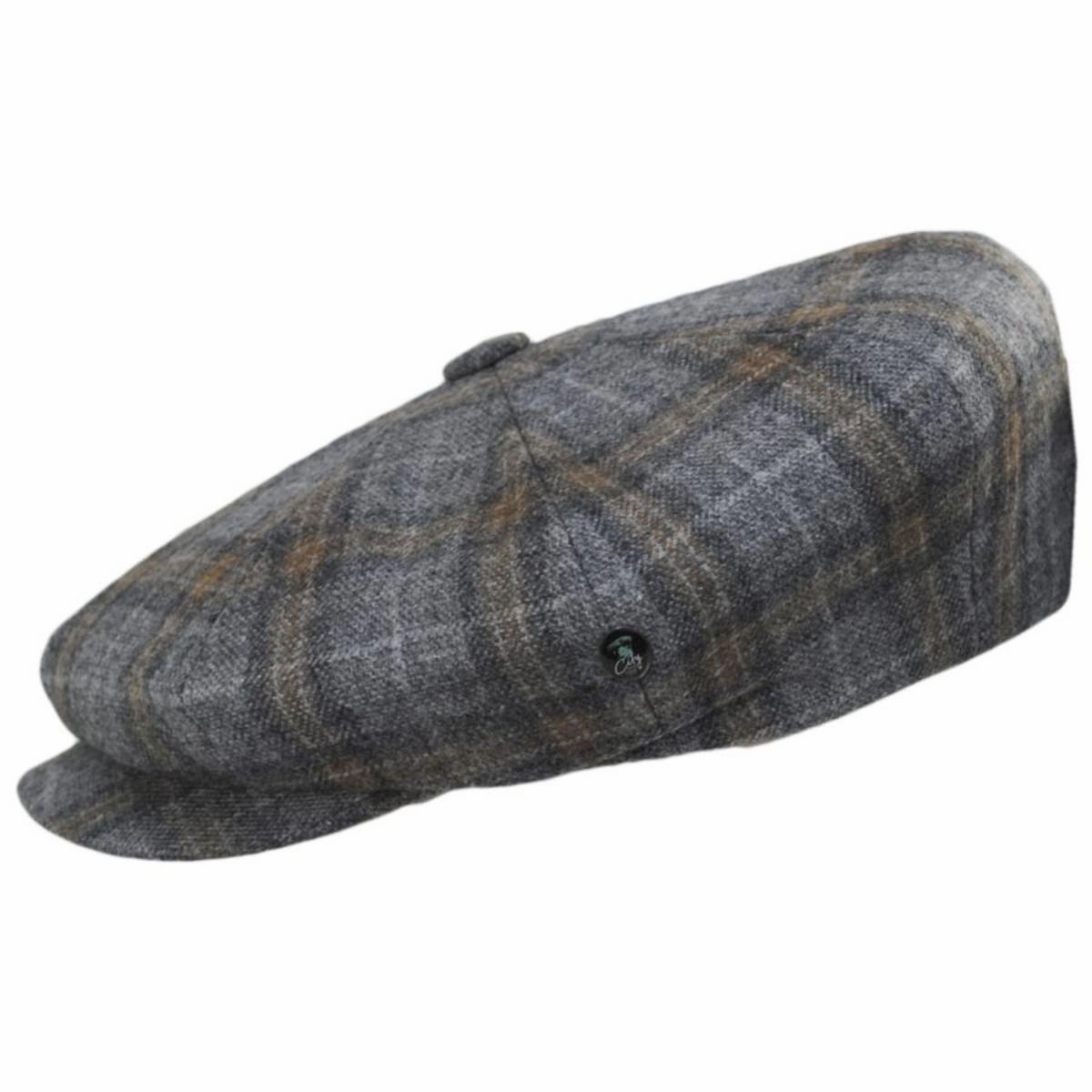 Plaid Cashmere   Wool Newsboy Cap