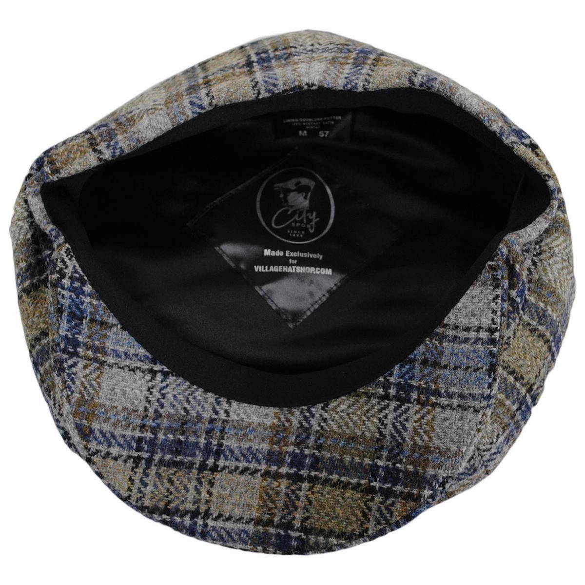 Plaid Virgin Wool Newsboy Cap
