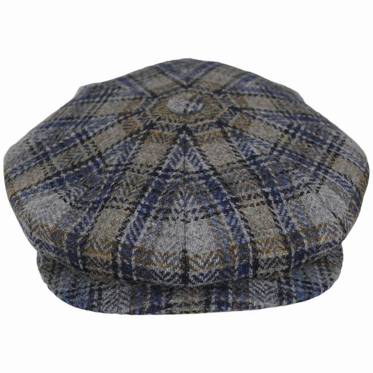 Plaid Virgin Wool Newsboy Cap