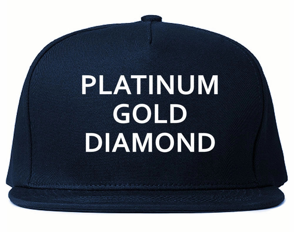 Platinum Gold Diamond Snapback Hat Cap