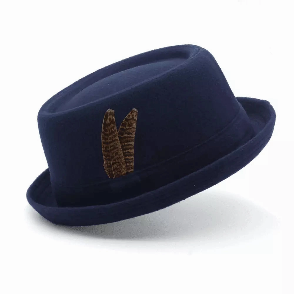 Poitiers Feathers Wool Porkpie Hat