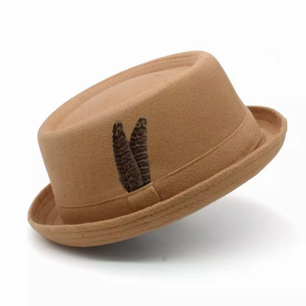 Poitiers Feathers Wool Porkpie Hat