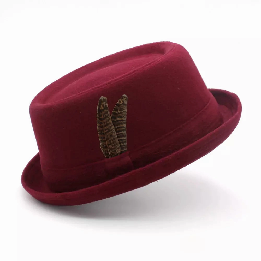 Poitiers Feathers Wool Porkpie Hat