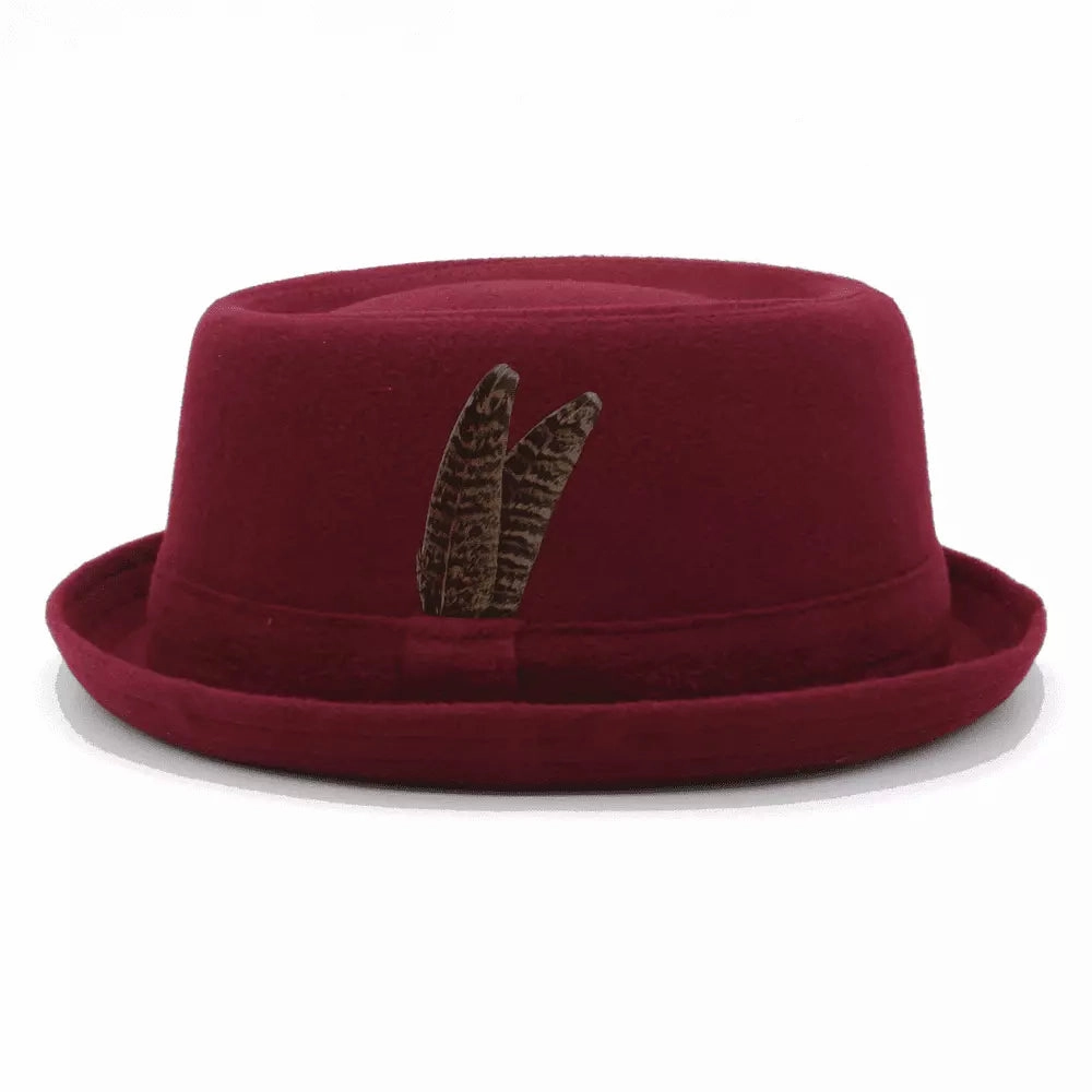 Poitiers Feathers Wool Porkpie Hat