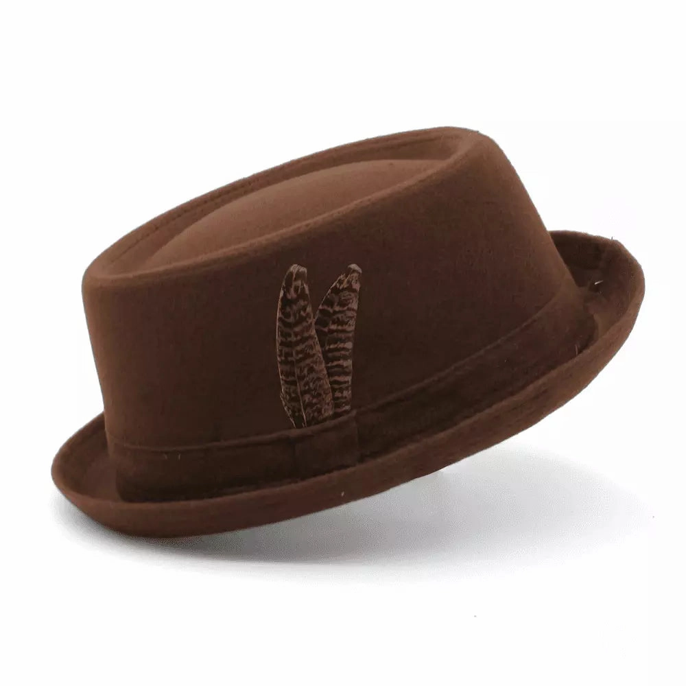 Poitiers Feathers Wool Porkpie Hat