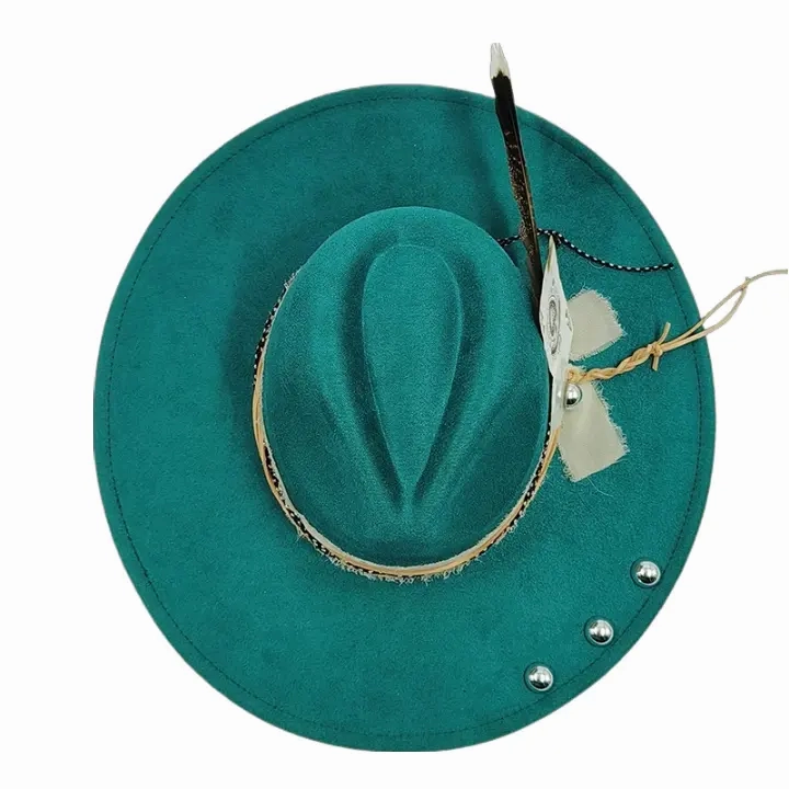 Poker of Aces Feathers Suede Fedora Hat