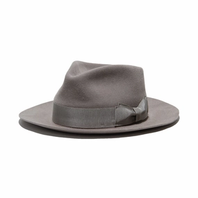 POLKAP RABBIT FUR FELT HAT - L.Grey