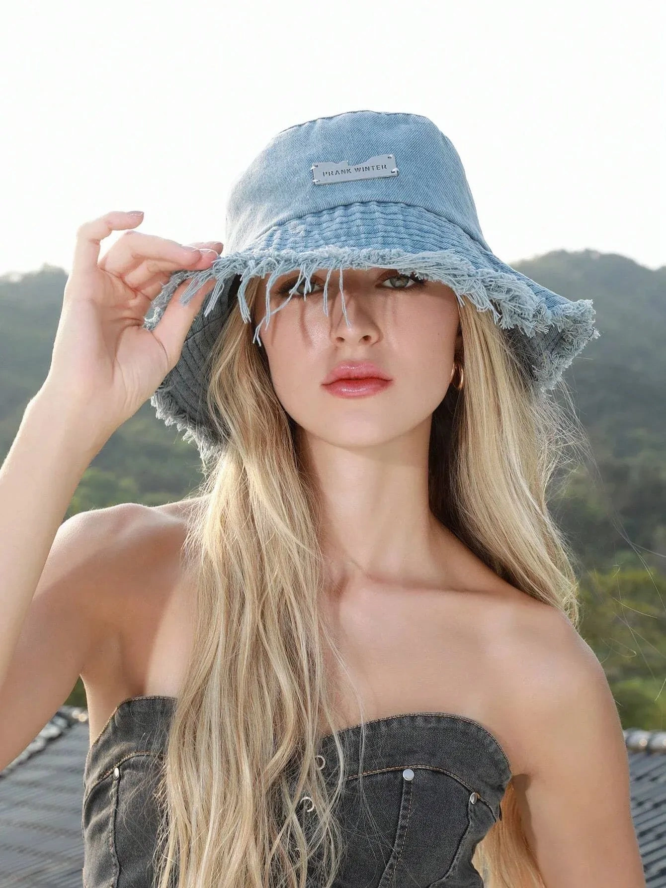 Prank Winter Denim Bucket Hat