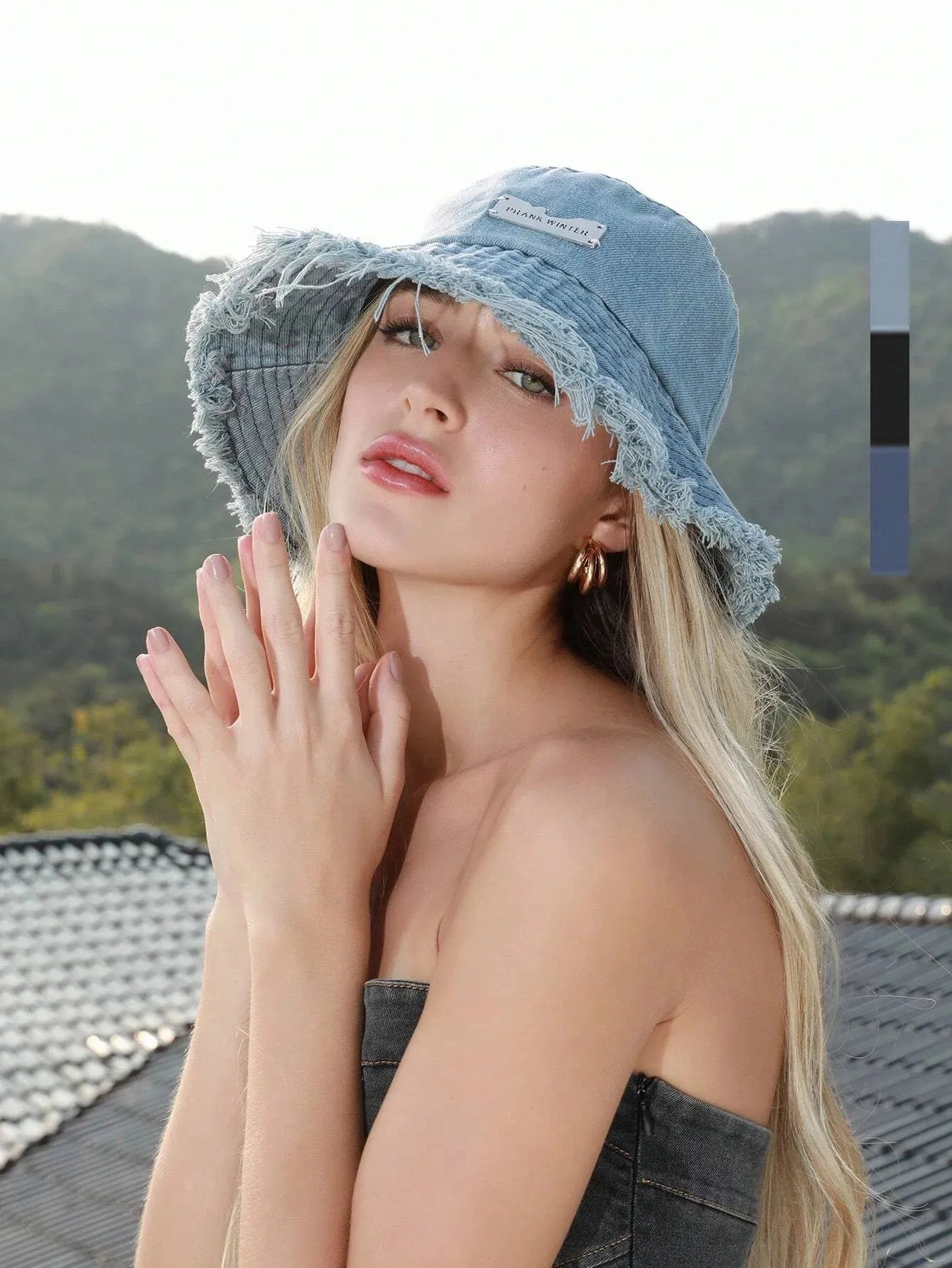 Prank Winter Denim Bucket Hat