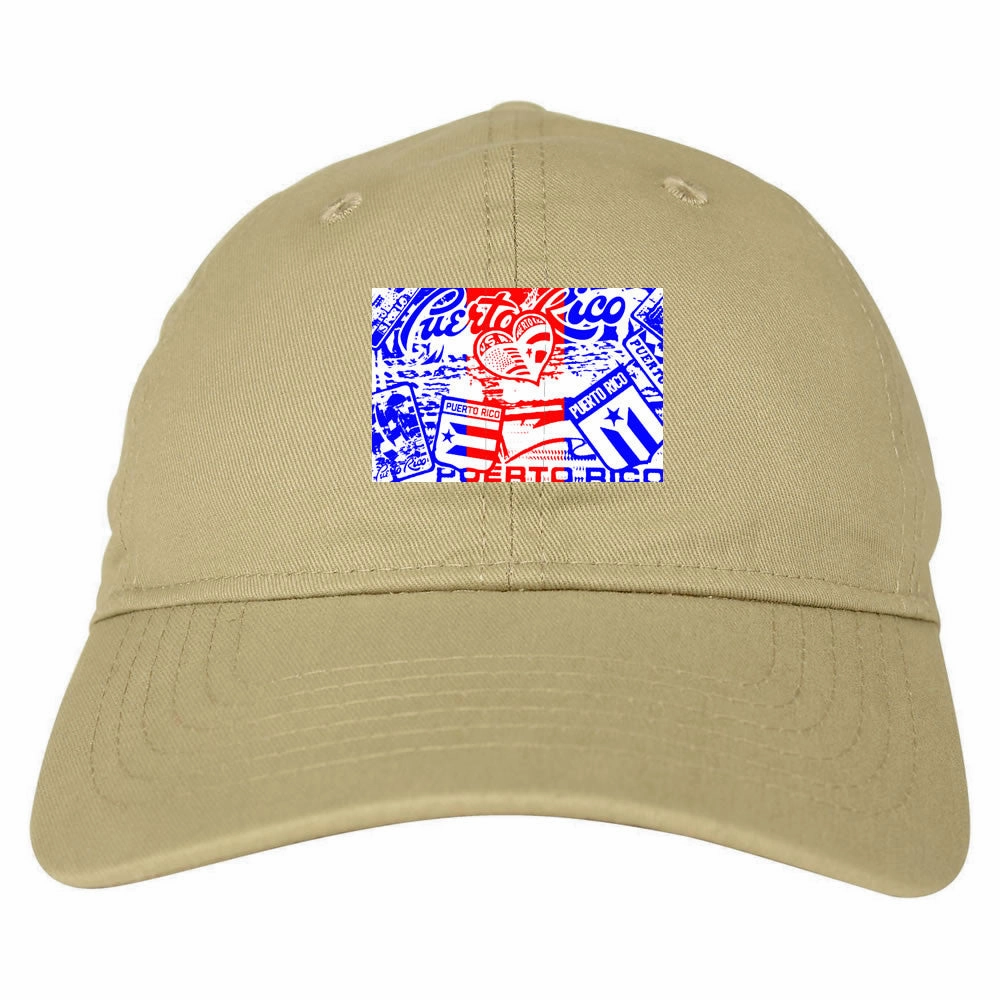Puerto Rico Red Blue Flag Dad Hat Cap