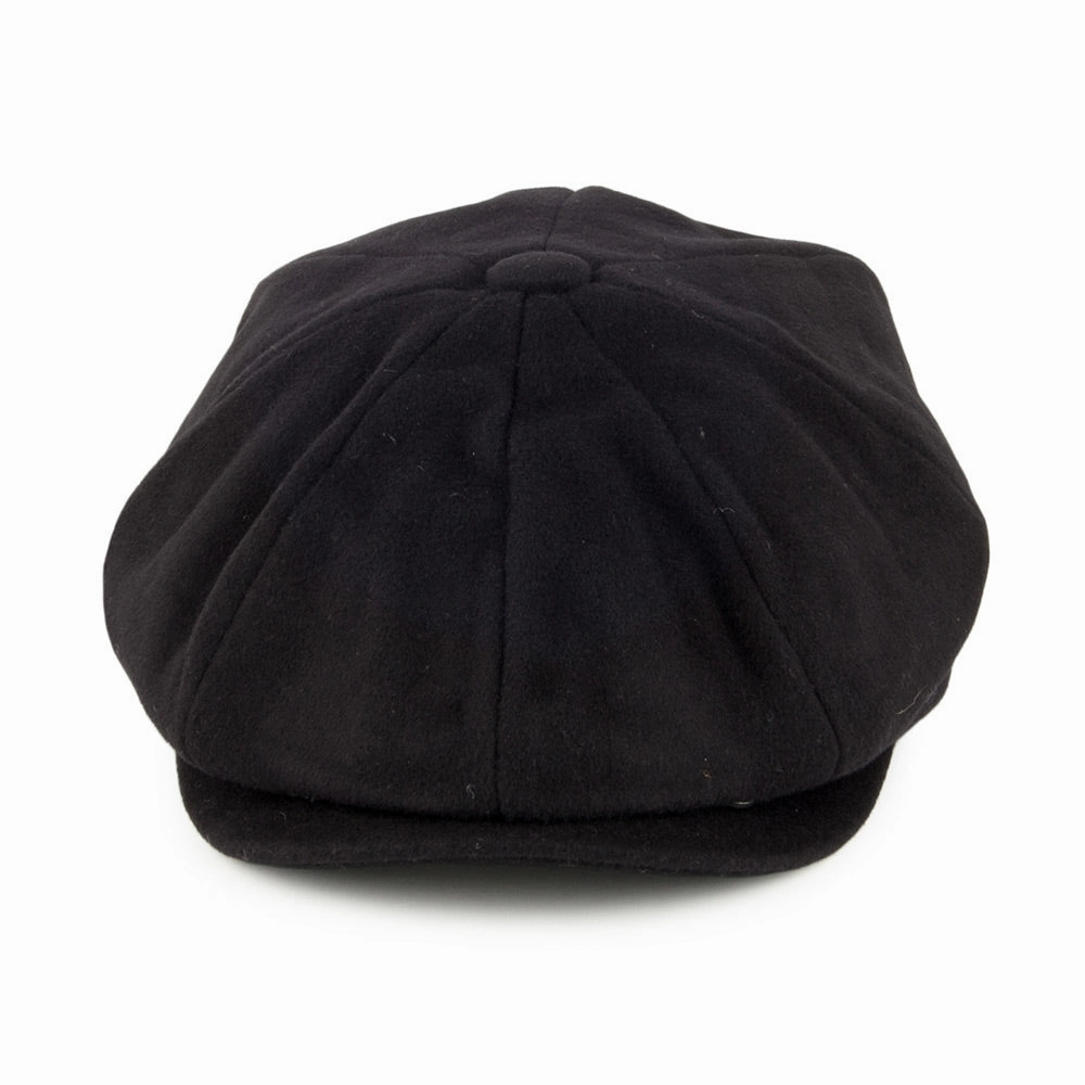 Pure Wool Harlem Newsboy Cap - Black