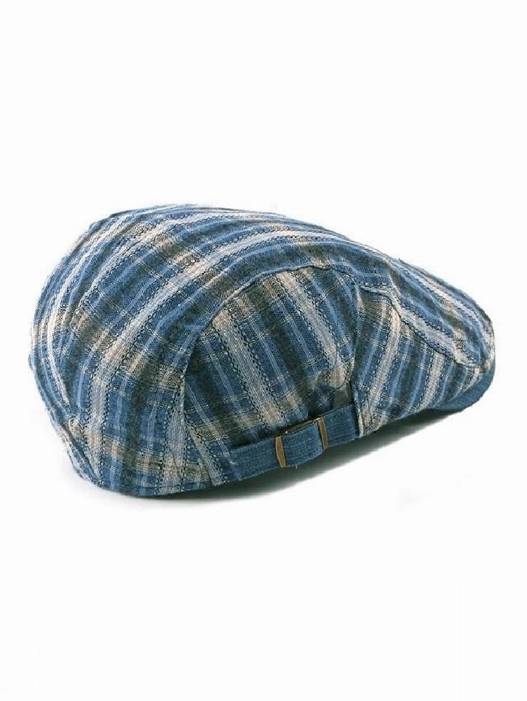 Quimper Plaid Cotton Flat Cap
