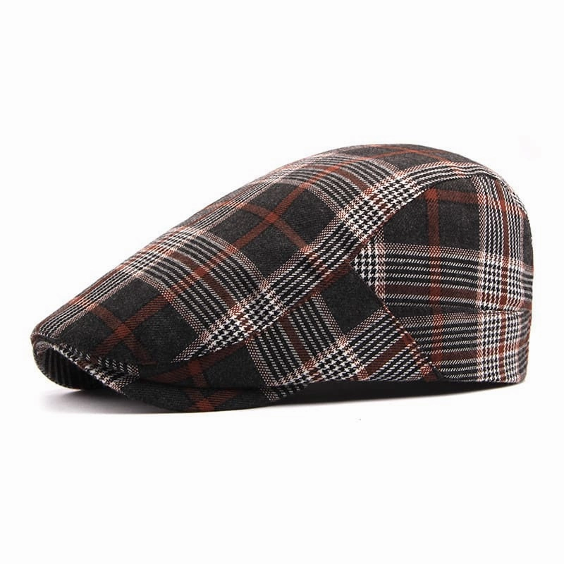 R&B Plaid Cotton Flat Cap