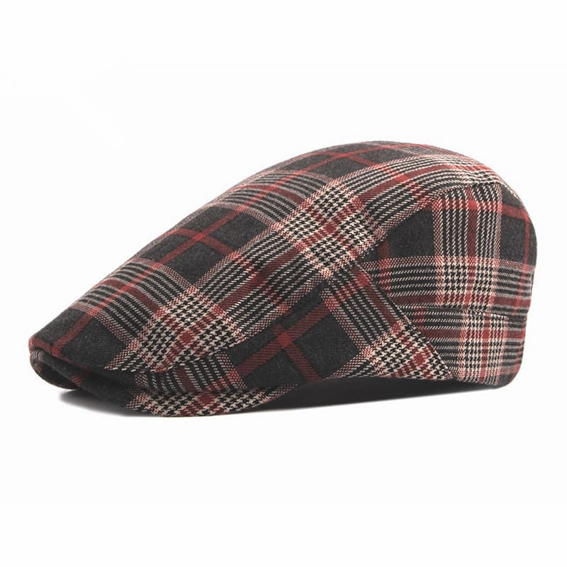 R&B Plaid Cotton Flat Cap