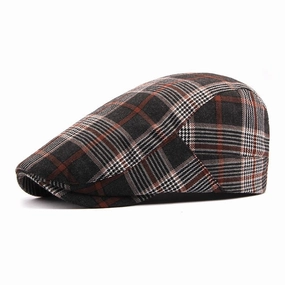 R&B Plaid Cotton Flat Cap