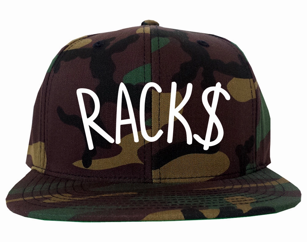 Racks Money Sign Mens Snapback Hat