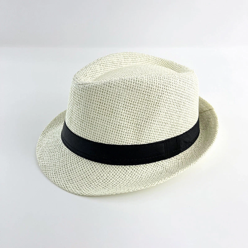 Raffia Jazz Hat Summer Beach Sun Hat British Style
