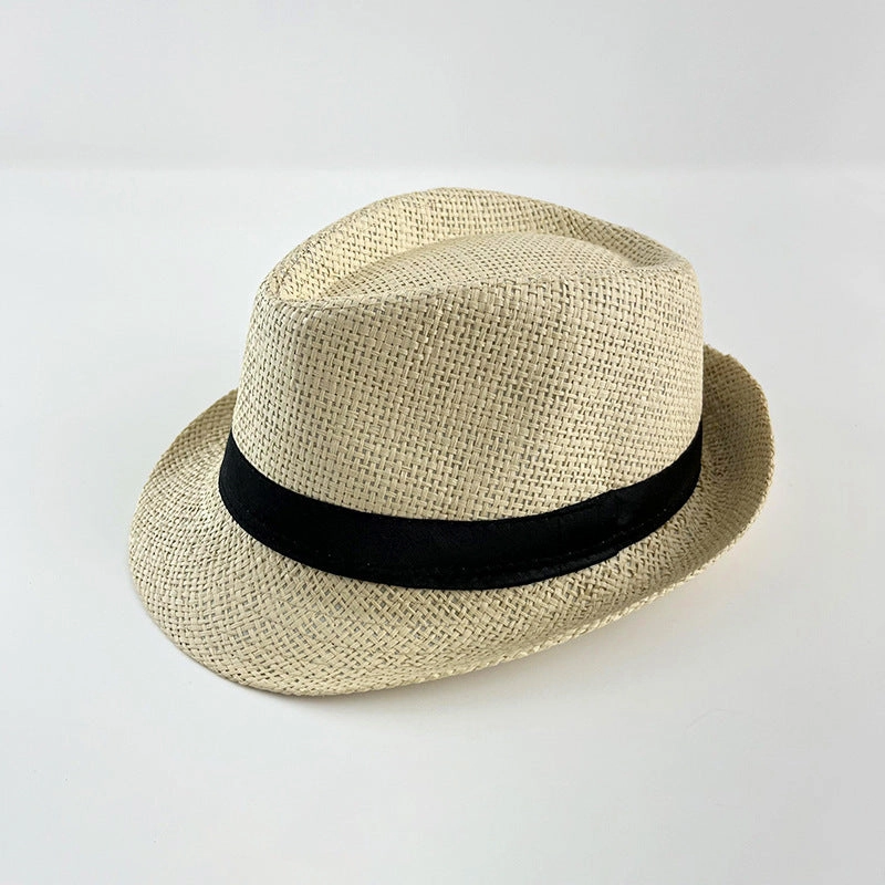 Raffia Jazz Hat Summer Beach Sun Hat British Style
